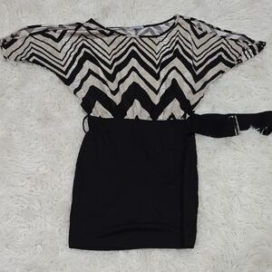 Charlotte Russe Black Sheath Mini Dress with Dolman Sleeves